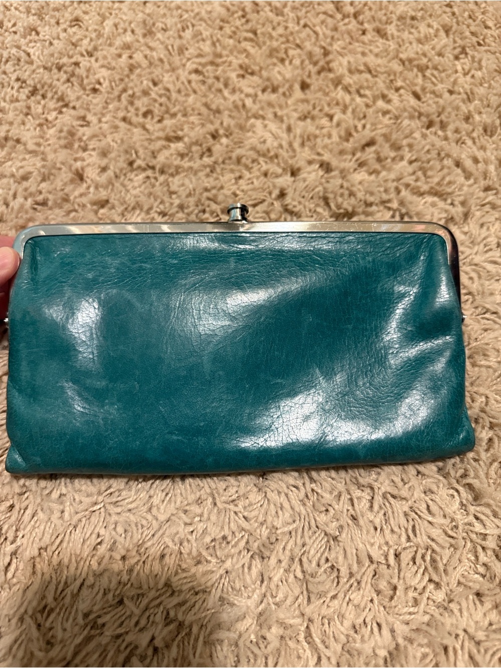 HOBO Teal Leather Clutch Wristlet